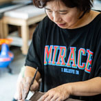 Hajeong Lee at work in her studio 2019